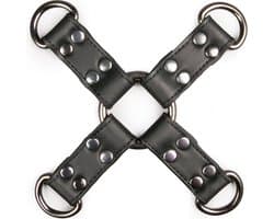 EasyToys - Kunstleren Hogtie - Duurzaam - Bondage Set - Handboeien - BDSM Set - BDSM Toys - Rollenspel Erotiek - Erotisch Spel - Sex Toys voor Vrouwen en Mannen - Zwart