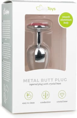 Metalen buttplug Zilver/Roze - S — thumbnail 2