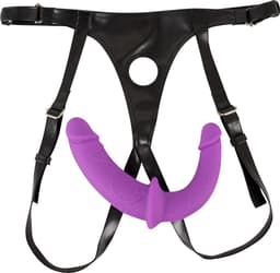 Sweet Smile Super Soft Double Voorbind Dildo - Strap-on met Uitneembaar Dubbele Dildo - Realistische Vloeibare Siliconen Dubbele Dildo 32 cm — thumbnail 3