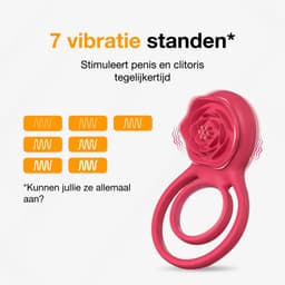 Vibrerende Cockring Silliconen - Met Roos Clitoris stimulator - Penisringen voor mannen - Sex toys voor koppels - Jespro — thumbnail 4