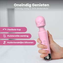 PureVibe® Silk Touch Clitoris Stimulator en Vibrator - Verbeterde Stimulator - Magic Wand Massager - Stil & Discreet - Vibrators voor Vrouwen - Seksspeeltjes - Sex Toys voor vrouwen en koppels - Roze — thumbnail 4