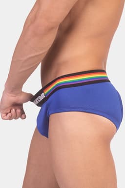 Barcode Berlin Backless Brief Pride Royal - MAAT L - Erotisch Heren Ondergoed - Slip voor Man - Sexy mannen Slip — thumbnail 4