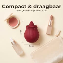 SF Toys – Rozen Tong Vibrator – Clitorale Stimulator – Magnetisch Oplaadbaar – Waterdicht – 10 Vibratiestanden – Rood — thumbnail 8