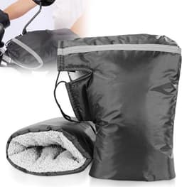 Handschoenen - Motorstuurhandschoenen - Fietshandschoenen - Warme handschoenen - Winterhandschoenen - Winddichte en warme winterhandschoenen - voor heren en dames - met reflecterende strips - handwarmers - voor de winter - motorhandschoenen - zwart — thumbnail 1