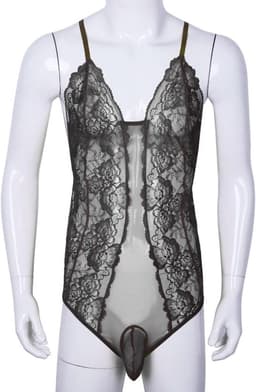 Doorzichtige kanten bodysuit voor heren - One-piece string ondergoed — thumbnail 6