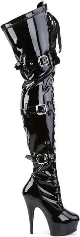EU 42,5 = US 12 | DELIGHT-3028 | 6 Lace-Up Triple-Buckle PF BT, Side Zip — thumbnail 5