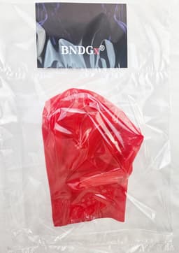 BNDGx® -100% Latex Masker ogen mond open - Anoniem Erotiek - Extreme BDSM sm fetish Rollenspel kleding Rood — thumbnail 7