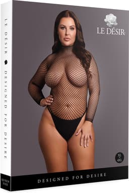 Body with Fishnet Structure and Turtle Neck - OSX - Black — thumbnail 2