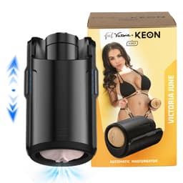 Kiiroo Keon & Victoria June Pocket Pussy - Automatische Masturbator voor Mannen - Connect met Adult Content via FeelMe AI voor een Interactieve Ervaring - Tot 230 Strokes per Minuut en Regelbare Strokelengte — thumbnail 1