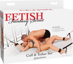 Pipedream Fetish Fantasy Bondage - Boeien Cuff & Tether Set zwart — thumbnail 10