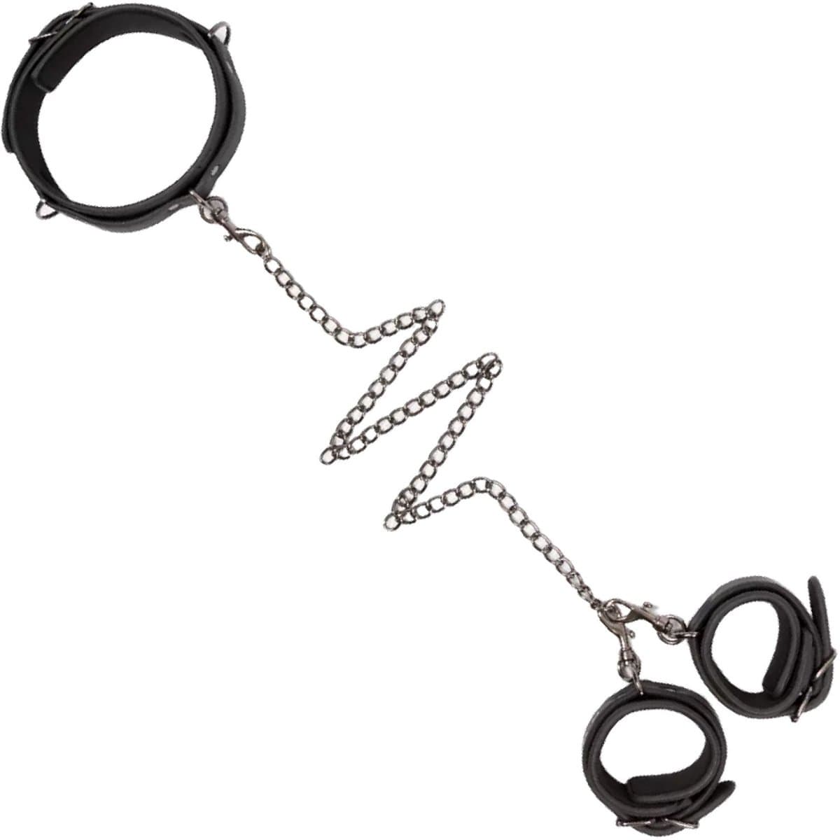 Handboeien met halsband - Kunstleer — afbeelding 1