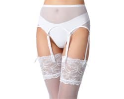 Merry Style Sierlijke Jarretel Gordel - Gordelbretels – Wit2 – M - MS-KS-912