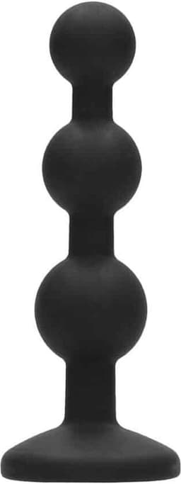 Silicone Beaded Diamond Butt Plug - Black — thumbnail 3