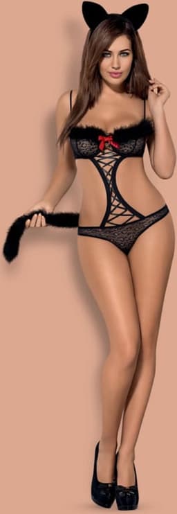Obsessive Gepardina - Erotische Rollenspel Kleding - Maat L/XL - Zwart — thumbnail 3