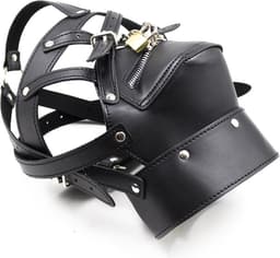 vscnovelty® SM Masker GAG Premium | BDSM | kunstleer masker - Muilkorf - Nek ketting - Verstelbaar - fetish — thumbnail 2
