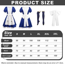 Dailygoods- Maid Dress - Cosplay Kostuum - Dienstmeisjesjurk - Halloween/Carnaval Kostuum - Gaming Kostuum - 6 Maten beschikbaar — thumbnail 3