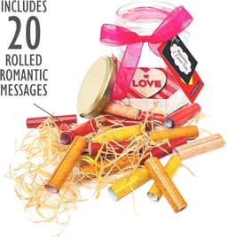 Romantische Berichten Pot - Liefdespot Valentijnscadeau - Cadeau Geven - 20 Romantische Berichten - 9 x 8 x 8 cm — thumbnail 2
