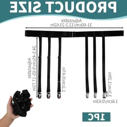 Elegante jarretellenhouder voor dames met 6 metalen clips, verstelbare tailleband, perfect voor kousen en panty's — thumbnail 2