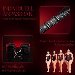 DOWO® - Body Bondage - Handboeien - Kleding Accessoires - Sexy Lingerie - Erotiek Riem - SM BDSM - PU Leer- Harnas Vrouwen - Handboeien - Sextoys voor vrouwen - Zwart — thumbnail 2