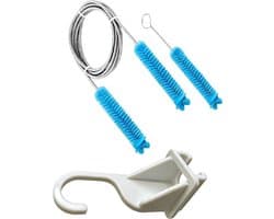 Apparaatbuis reinigingsset - Slanghouder - Apparaat onderhoud - Met afneembare borstel - 15-22mm slang - Zilverkleurig