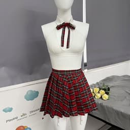 3-Delig Transparante Lingerieset -topje /mini rok/String ondergoed – Sexy Docent Rollenspel Outfit — thumbnail 4
