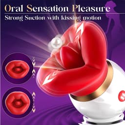 STHER – 3 in 1 Clitoris Stimulator met Tongbeweging – Incl 250ml Waterbasis - Vibrators voor vrouwen & Sex Toy – 10 Standen – Oplaadbaar & Waterproof – Rood — thumbnail 8