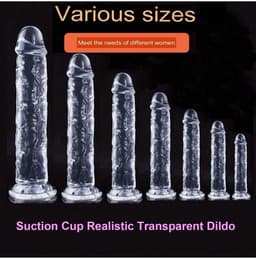 Oneay 4.0cm*19cm Realistische dildo met zuignap voor vrouwen, transparante dildo replica, transparant masturbatiehulpmiddel voor vrouwen — thumbnail 2
