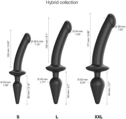 Strap-On-Me - Semi-Realistische Switch Plug-In 2-in-1 Dildo & Buttplug - Zwart XXL — thumbnail 3