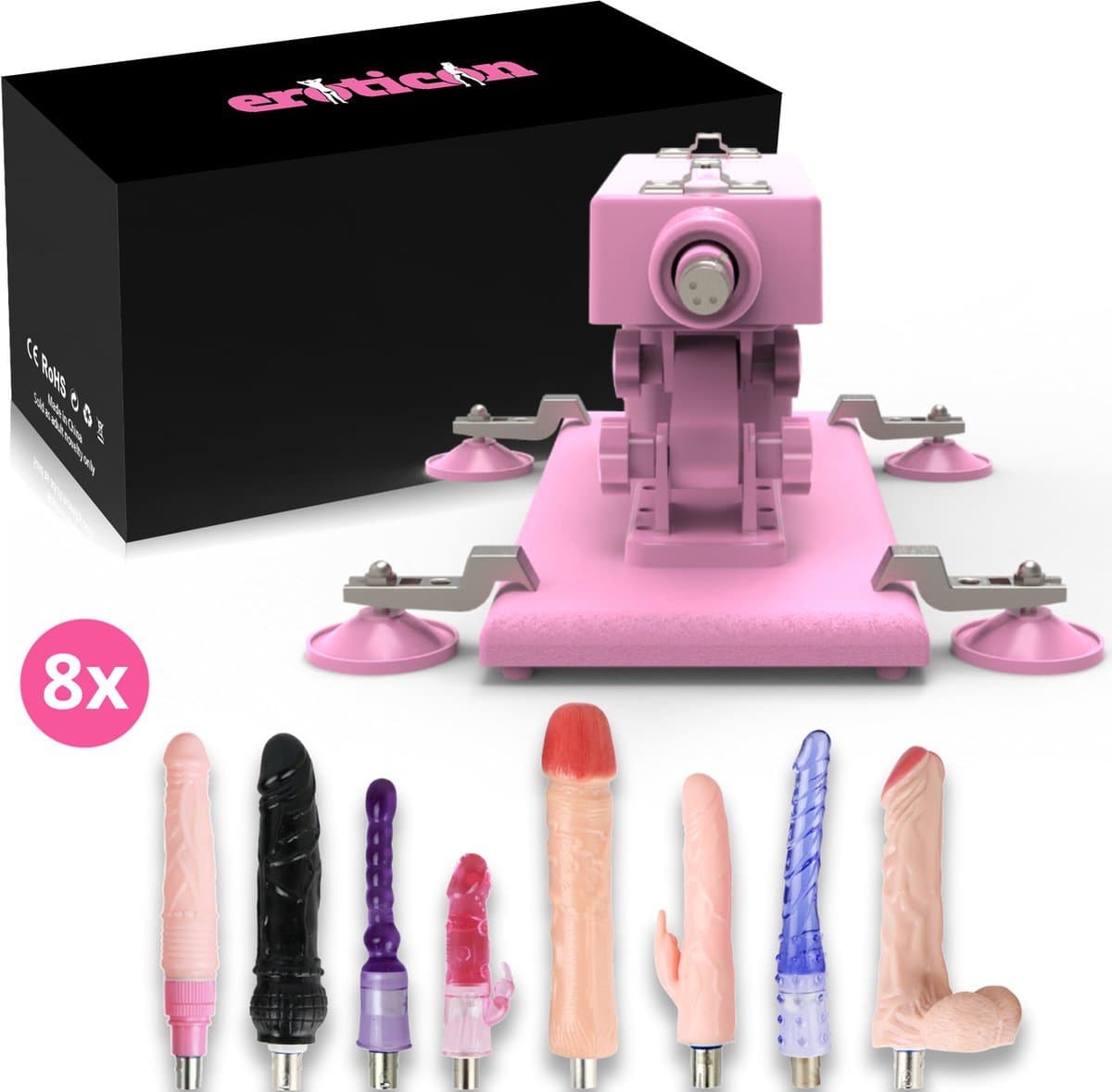 Reid Neukmachine met 8 Dildo’s voor Anale, Vaginale en Clitoris Stimulatie - Uitgebreide Fuck Machine voor Mannen en Vrouwen - 8 Sex Toys - Neuk machine - Fuckmachine - Seksmachine - Sexmachine - Discreet Verzonden — afbeelding 1