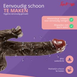 TipsToys® 5-in-1 Multifunctionele Dildo - Vibrator met Afstandsbediening Likkend, Verwarmend, Vibrerend, Thrusting en Handsfree - Bruin — thumbnail 3