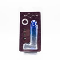 Deep Desire - Kleine Dildo - Kunstrubber - 11,5 cm - Transparant/Blauw — thumbnail 4