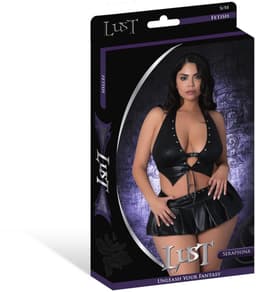 Male Power Sexy Seraphina - Halter Top met Rok en G-String - 2X erotisch herenondergoed - Zwart — thumbnail 5