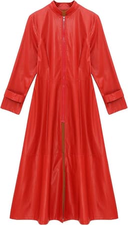 Lange Lak Trenchcoat voor Dames en Heren - Sexy PVC Leren Lange Jas met Ritssluiting voor Clubwear & Disco — thumbnail 4
