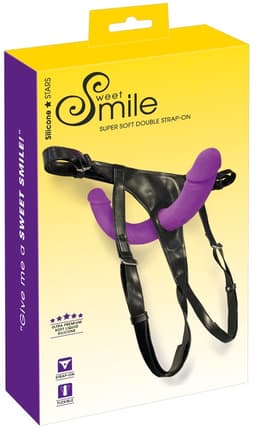 Sweet Smile Super Soft Double Voorbind Dildo - Strap-on met Uitneembaar Dubbele Dildo - Realistische Vloeibare Siliconen Dubbele Dildo 32 cm — thumbnail 1