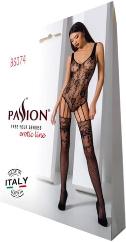 Passion - Woman Bs074 Bodystocking One Size Black — thumbnail 4