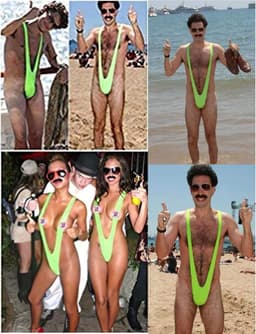 Heren Borat String Badpak Mannen Mankini Thong Kostuum voor Feest & Halloween — thumbnail 4