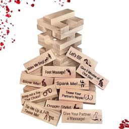 48 stuks Block Tower Spel voor Volwassenen - Spannend Spel voor Koppels en Uitdagende Activiteit voor Verjaardagen en Valentijnsdag — thumbnail 1