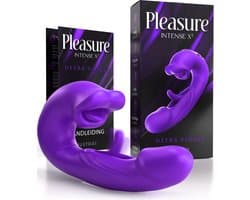 Pleasure Intense X³ – Ultra Violet – 3 in 1 Likkende Tong Vibrator voor Vrouwen – G-Spot Satisfyer & Clitoris Stimulator – Rabbit Tarzan Vibrator – Sex Toys voor Koppels – Seksspeeltjes voor Mannen