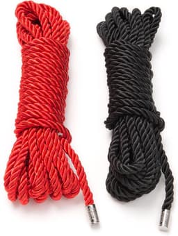 Fifty Shades Restrain Me Bondage Rope Twin Pack - Zwart/ Zilver — thumbnail 3