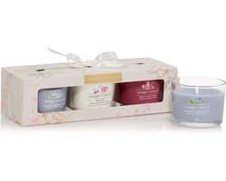 Cadeau Geschenkset met 3 Geurende Votiefkaarsen | Sakura Blossom Festival Collectie