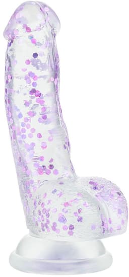 EasyToys Dildo - Glitter Purple - 15 cm — thumbnail 1