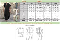Heren thobe kaftan lange mouwen islamitische abaya moslim met zakken gebedskleding robe lang Arabisch linnen A38 — thumbnail 4