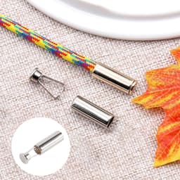 10 paar veterkoorden met metalen kop en zilveren cilinder, vervangende touweinden, sluitingen, veter sluitingen voor sportkleding — thumbnail 5