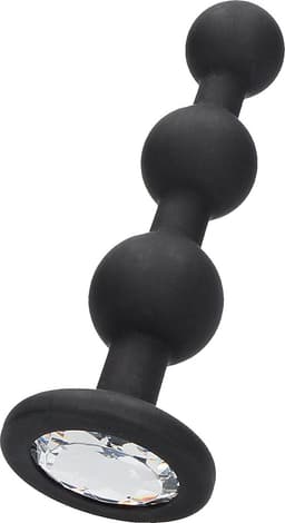 Silicone Beaded Diamond Butt Plug - Black — thumbnail 4