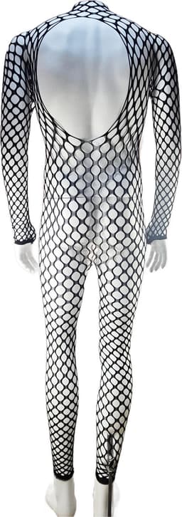BamBella ® - Panty pak -Onesize - body suit - Heren- Erotische jumpsuit van kant Man lingerie Zwart kant gaas — thumbnail 3
