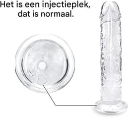 Ynkkvre - Dildo - Dildo Mannen Anaal met Zuignap - Transparante Dildo - 18 cm Realistische Dildo - Zachte Medische TPE - Krachtige Zuignap Basis - Testikelvrij Compact Ontwerp - G-spot Gerichte Stimulatie — thumbnail 4