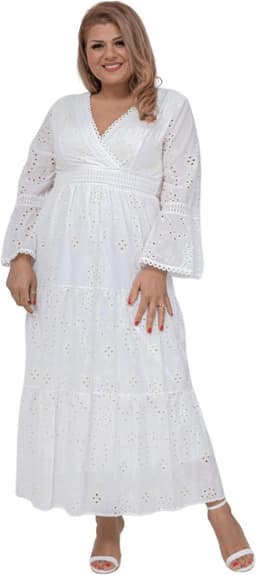Boho Chic Bruidsjurk Kant V-Hals Korte Mouwen Patchwork Wit Elegante Trouwjurk Dames — thumbnail 1