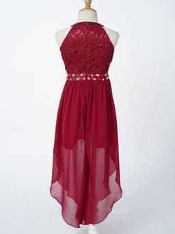 Elegante Lange Meisjes Jurk voor Feest, Bruiloft en Communie - Glitter en Bloemdecoratie — thumbnail 3