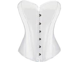 Elegant Zwart Satijnen Korset Top voor Dames - Getailleerde Bustier met Binnenkorset