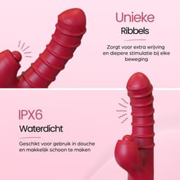 IVY LUX – 3-in-1 Vibrator voor Vrouwen – Dildo Vibrator met Stootfunctie – G-spot Vibrator + Clitoris Stimulator – Trillen & Pulseren – Waterdicht – USB Oplaadbaar — thumbnail 9